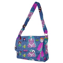 Blue Denim And Drawings Full Print Messenger Bag (m) by snowwhitegirl