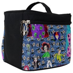 Blue Denim And Drawings Daisies Make Up Travel Bag (big) by snowwhitegirl