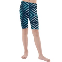 Blue Motif Design Kids  Mid Length Swim Shorts by tmsartbazaar