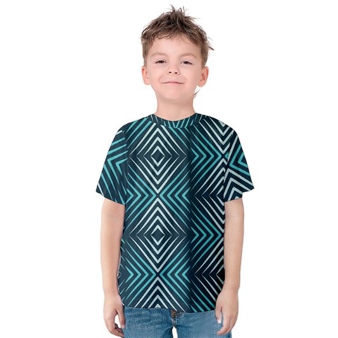 Blue Motif Design Kids  Cotton Tee by tmsartbazaar