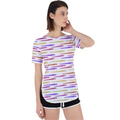 Cartoon Style Snake Drawing Motif Pattern Print Perpetual Short Sleeve T-shirt by dflcprintsclothing