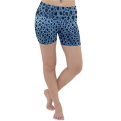 Blue Spotty Pattern Lightweight Velour Yoga Shorts by LoolyElzayat