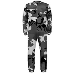 Army Winter Camo, Camouflage Pattern, Grey, Black Onepiece Jumpsuit (men)  by Casemiro