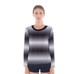 Geometrical blocks, rhombus black and white pattern Women s Long Sleeve Tee