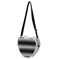 Geometrical blocks, rhombus black and white pattern Heart Shoulder Bag