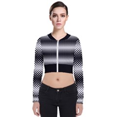 Geometrical blocks, rhombus black and white pattern Long Sleeve Zip Up Bomber Jacket