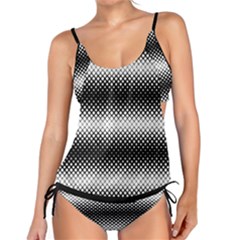 Geometrical blocks, rhombus black and white pattern Tankini Set