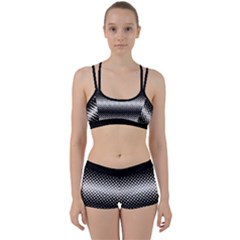 Geometrical Blocks, Rhombus Black And White Pattern Perfect Fit Gym Set by Casemiro