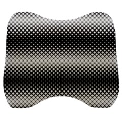 Geometrical Blocks, Rhombus Black And White Pattern Velour Head Support Cushion by Casemiro