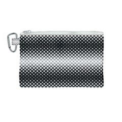 Geometrical Blocks, Rhombus Black And White Pattern Canvas Cosmetic Bag (medium) by Casemiro