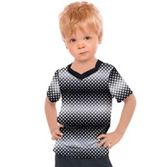 Geometrical blocks, rhombus black and white pattern Kids  Sports Tee