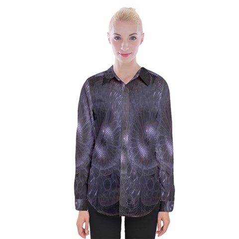 Fractal Flowers Womens Long Sleeve Shirt by Sparkle