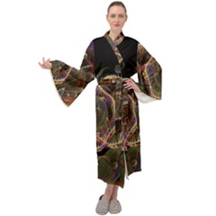 Fractal Geometry Maxi Velour Kimono by Sparkle