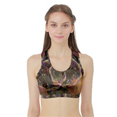 Fractal Geometry Sports Bra With Border by Sparkle