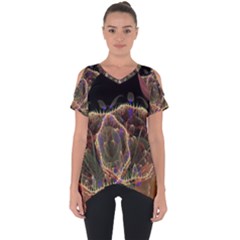 Fractal Geometry Cut Out Side Drop Tee