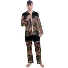 Fractal Geometry Men s Long Sleeve Satin Pyjamas Set