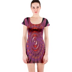 Chakra Flower Short Sleeve Bodycon Dress