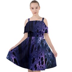 Fractal Web Cut Out Shoulders Chiffon Dress by Sparkle