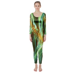 Abstract Illusion Long Sleeve Catsuit