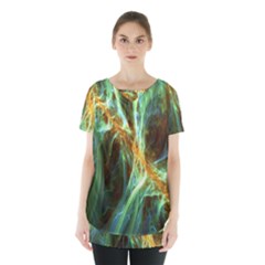 Abstract Illusion Skirt Hem Sports Top by Sparkle