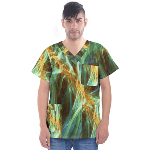 Abstract Illusion Men s V-neck Scrub Top by Sparkle