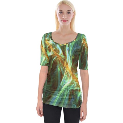 Abstract Illusion Wide Neckline Tee by Sparkle