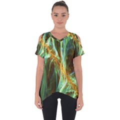 Abstract Illusion Cut Out Side Drop Tee by Sparkle
