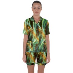 Abstract Illusion Satin Short Sleeve Pyjamas Set by Sparkle