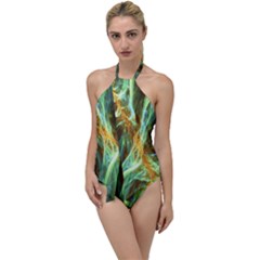 Abstract Illusion Go With The Flow One Piece Swimsuit by Sparkle