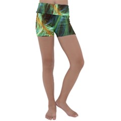 Abstract Illusion Kids  Lightweight Velour Yoga Shorts by Sparkle