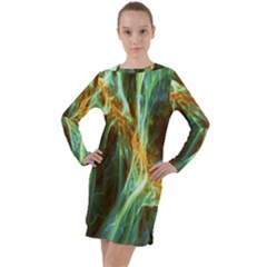 Abstract Illusion Long Sleeve Hoodie Dress by Sparkle