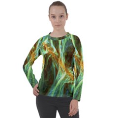 Abstract Illusion Women s Long Sleeve Raglan Tee