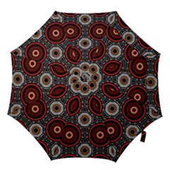 Tribal Aztec Mandala Art Hook Handle Umbrellas (large) by tmsartbazaar