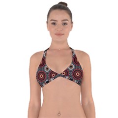 Tribal Aztec Mandala Art Halter Neck Bikini Top by tmsartbazaar