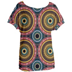 Aztec Multicolor Mandala Women s Oversized Tee by tmsartbazaar