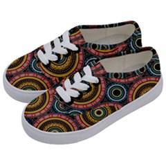 Aztec Multicolor Mandala Kids  Classic Low Top Sneakers by tmsartbazaar