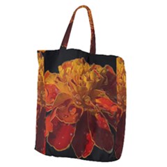 Marigold On Black Giant Grocery Tote by MichaelMoriartyPhotography