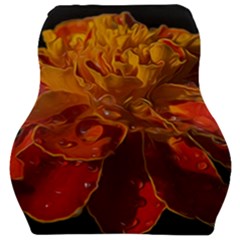 Marigold On Black Car Seat Velour Cushion  by MichaelMoriartyPhotography