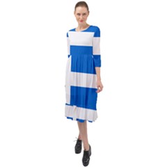 Flag Of Shetland Ruffle End Midi Chiffon Dress by abbeyz71