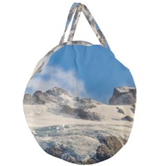 Snowy Andes Mountains, Patagonia - Argentina Giant Round Zipper Tote