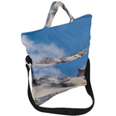 Snowy Andes Mountains, Patagonia - Argentina Fold Over Handle Tote Bag
