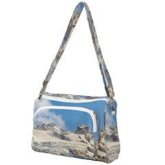 Snowy Andes Mountains, Patagonia - Argentina Front Pocket Crossbody Bag