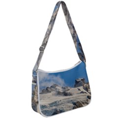 Snowy Andes Mountains, Patagonia - Argentina Zip Up Shoulder Bag by dflcprintsclothing