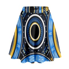 Tribal Zentangle Art High Waist Skirt by tmsartbazaar