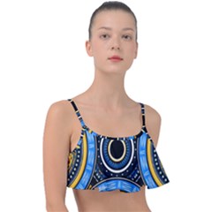 Tribal Zentangle Art Frill Bikini Top by tmsartbazaar