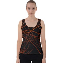 Dark Forest Scene Print Velvet Tank Top by dflcprintsclothing