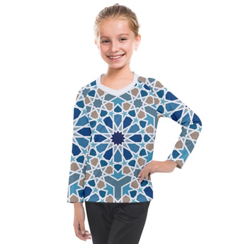 Arabic Geometric Design Pattern  Kids  Long Mesh Tee by LoolyElzayat