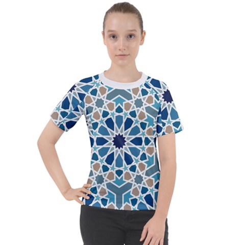 Arabic Geometric Design Pattern  Women s Sport Raglan Tee by LoolyElzayat