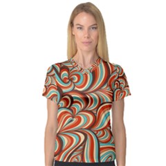 Psychedelic Swirls V-neck Sport Mesh Tee