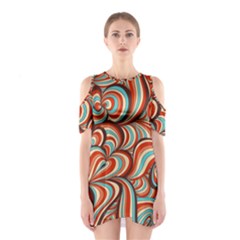 Psychedelic Swirls Shoulder Cutout One Piece Dress by Filthyphil